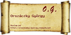 Orszáczky György névjegykártya