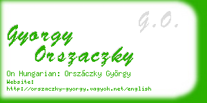 gyorgy orszaczky business card