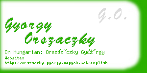 gyorgy orszaczky business card